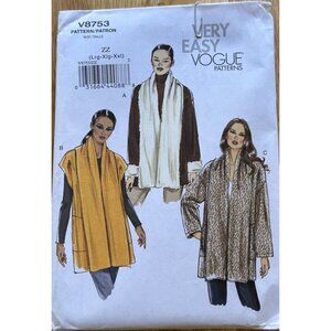 Vogue # V8753  Jacket Sewing Pattern Sizes lRG - XXL SKU 0259 UNCUT